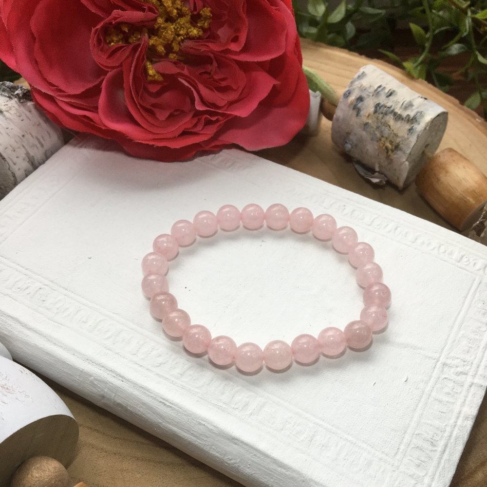 Natural Pink Amethyst Stone 8mm Beads Bracelet